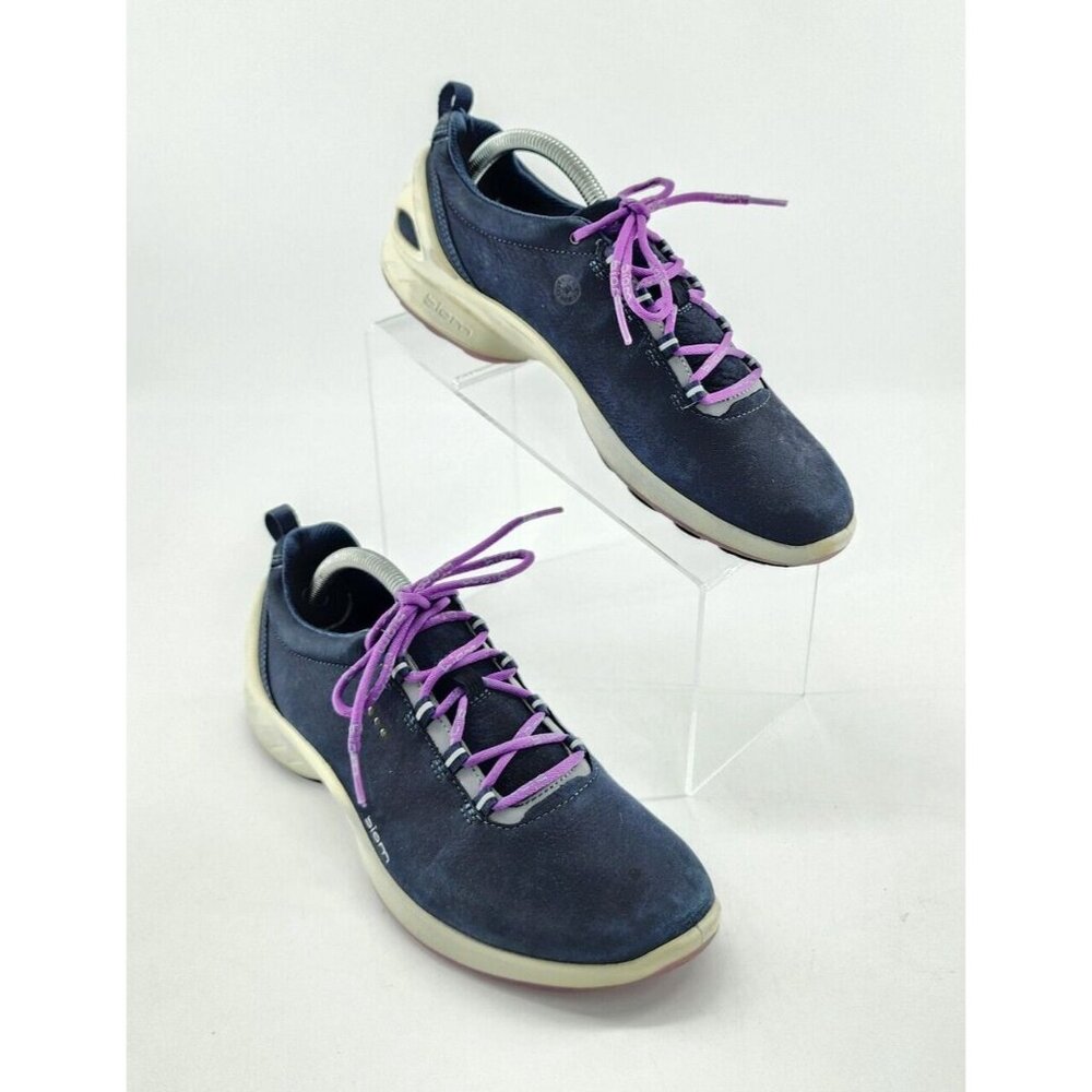 ECCO Women's Biom Fjuel Trainers Lace Up Walking Sneaker Shoes Blue/Purple Sz 8‎